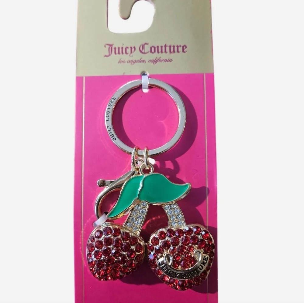Juicy Couture Red Crystal Cherry Keychain - NWT - Picture 2 of 5